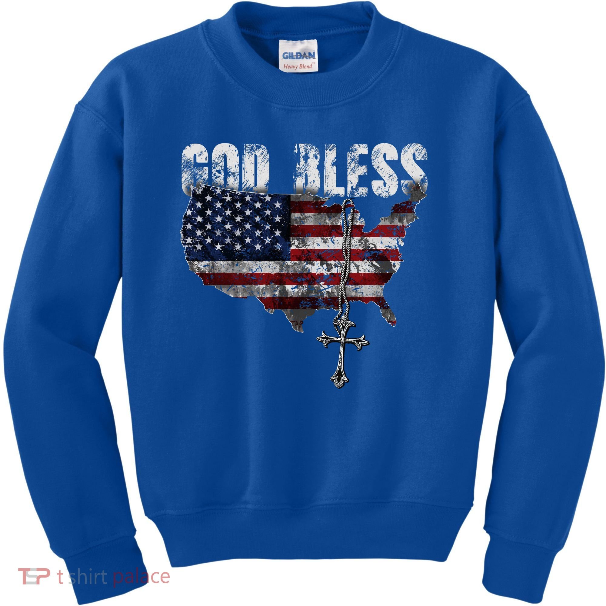 4th Of July American Flag God Bless America Kids Sweatshirt