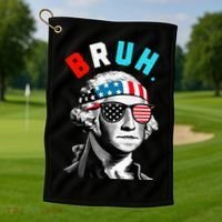 4th Of July 2024 George Washington Bruh Golf Towel thumb 1
