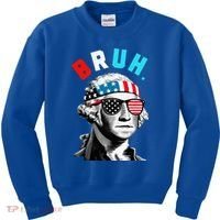 4th Of July 2024 George Washington Bruh Kids Sweatshirt thumb 0