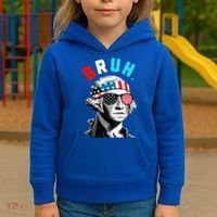 4th Of July 2024 George Washington Bruh Kids Hoodie thumb 3