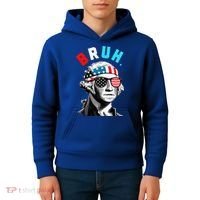 4th Of July 2024 George Washington Bruh Kids Hoodie thumb 4