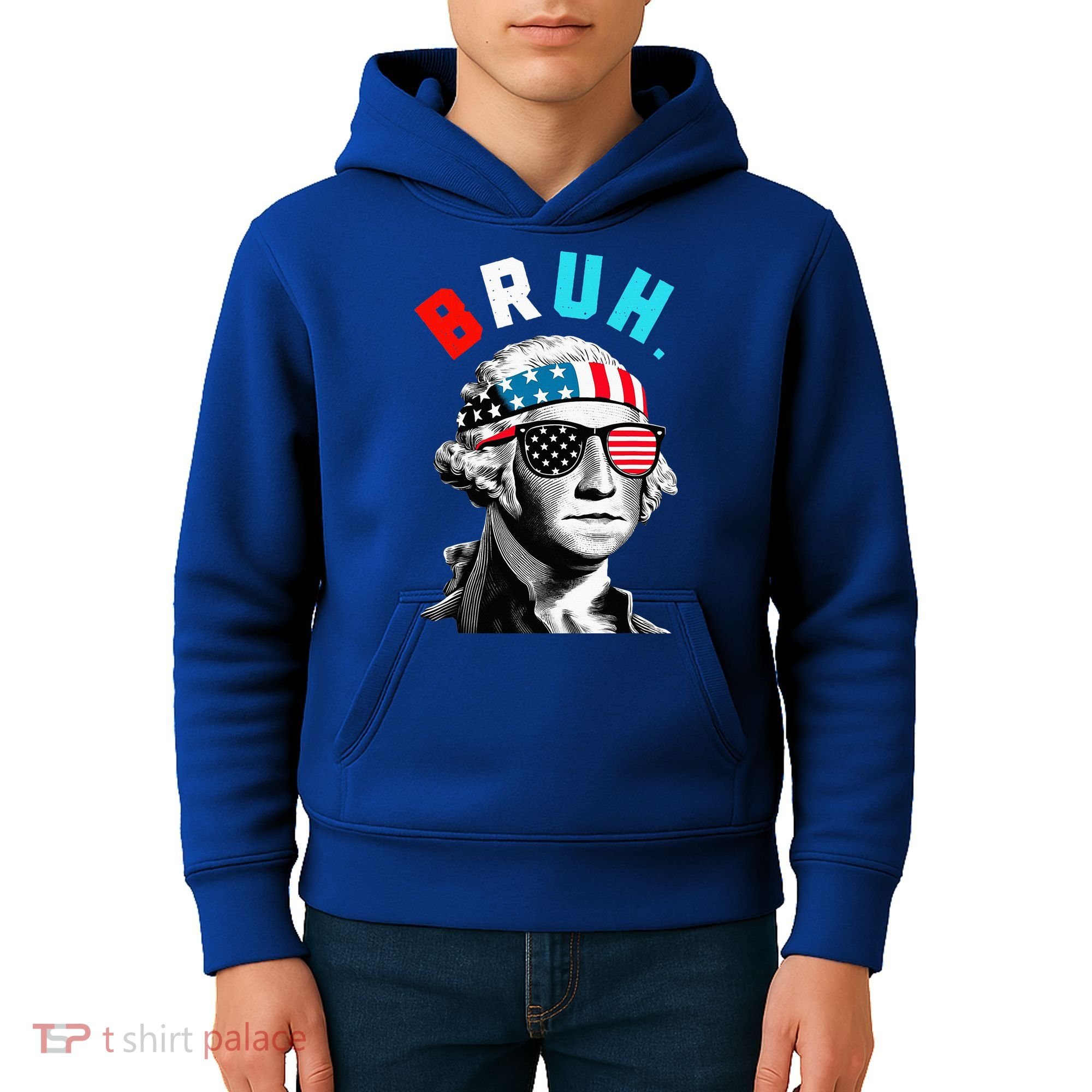 4th Of July 2024 George Washington Bruh Kids Hoodie