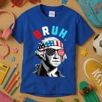 4th Of July 2024 George Washington Bruh Kids T-Shirt thumb 3