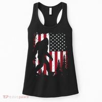 4th Of July Bigfoot Sasquatch American Flag Patriotic Women's Tank Top thumb 0