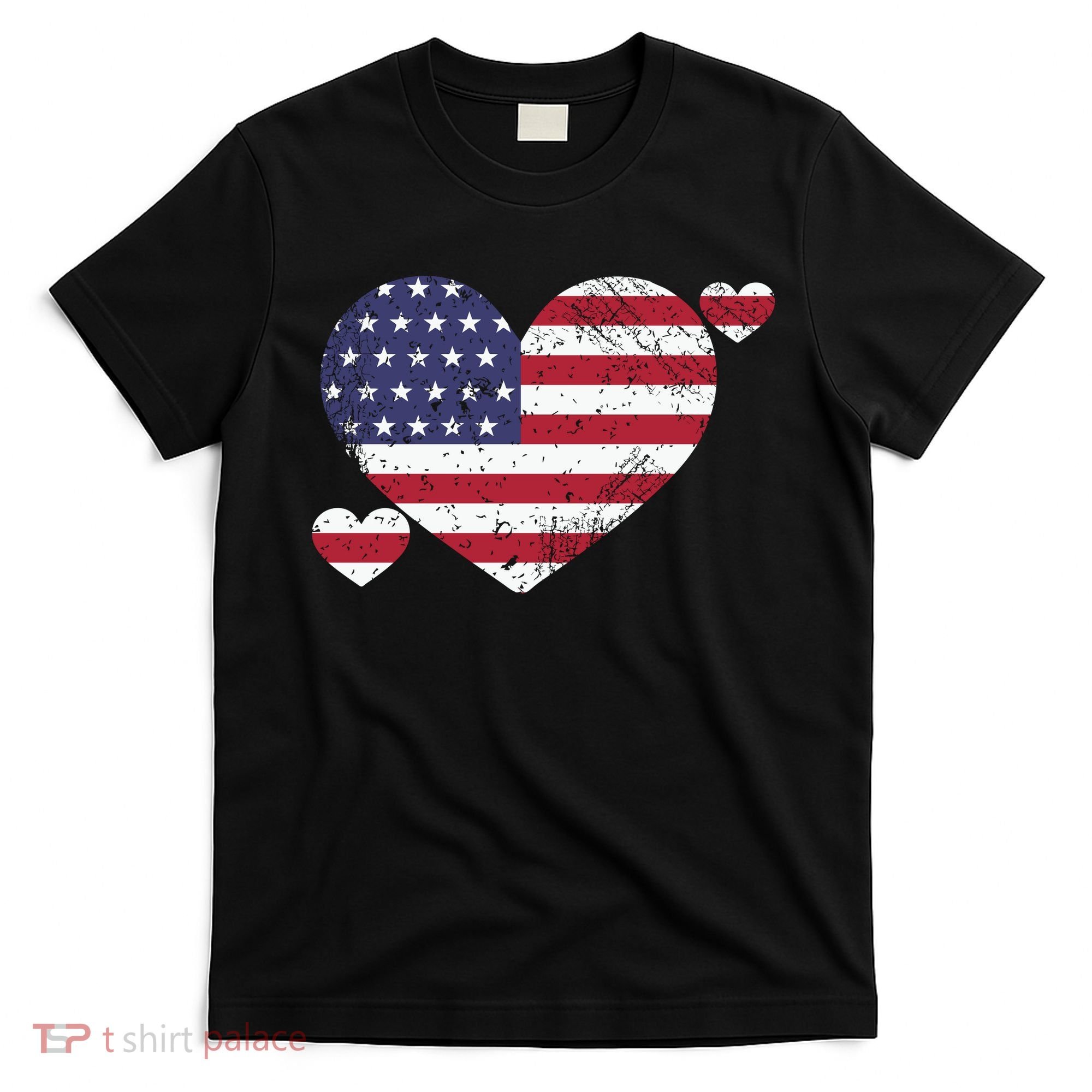 4th Of July American Heart Flag T-Shirt