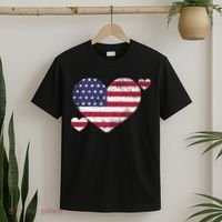 4th Of July American Heart Flag T-Shirt thumb 2