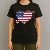 4th Of July American Heart Flag T-Shirt thumb 4
