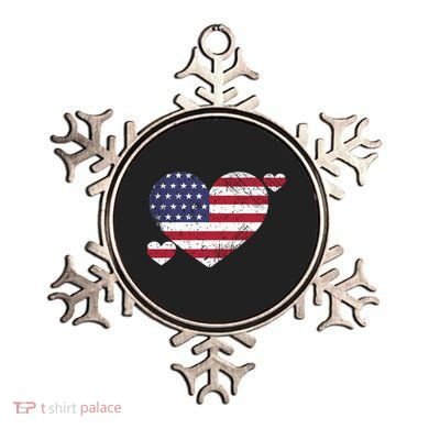 4th Of July American Heart Flag Ornament
