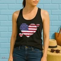 4th Of July American Heart Flag Women's Tank Top thumb 2