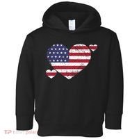 4th Of July American Heart Flag Toddler Hoodie thumb 0