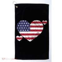 4th Of July American Heart Flag Golf Towel thumb 0
