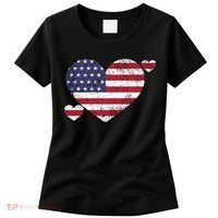 4th Of July American Heart Flag Women's T-Shirt thumb 0
