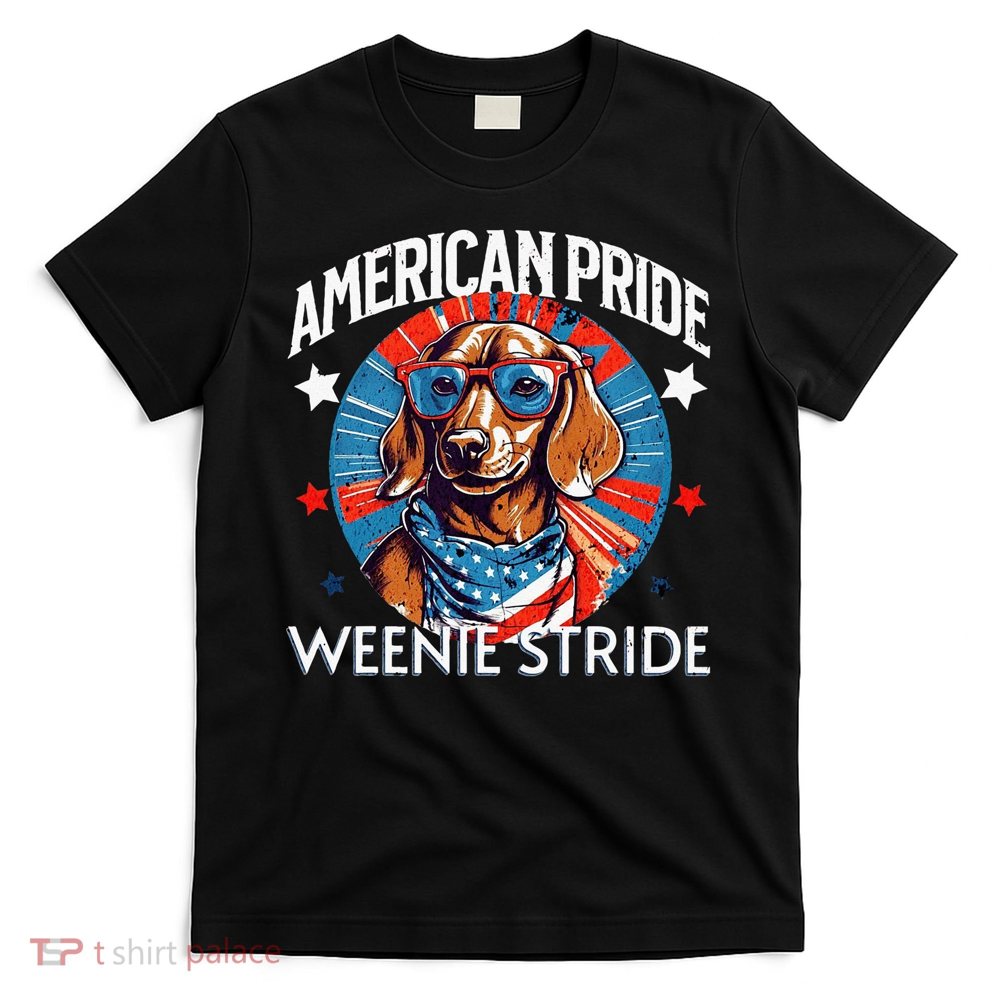 4th of July Funny Dachsund Weiner Dog Weenie USA America T-Shirt