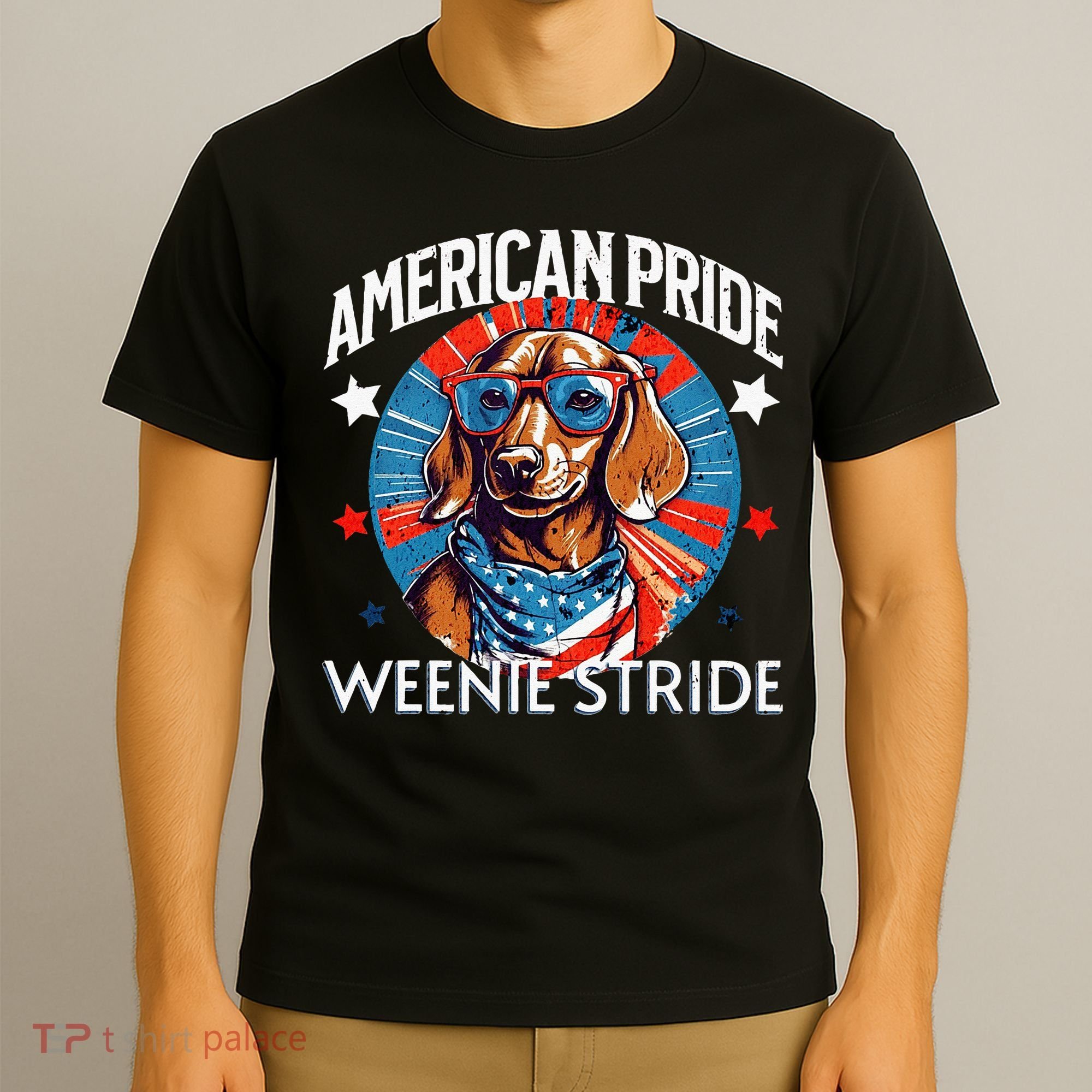 4th of July Funny Dachsund Weiner Dog Weenie USA America T-Shirt