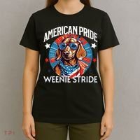 4th of July Funny Dachsund Weiner Dog Weenie USA America T-Shirt thumb 4