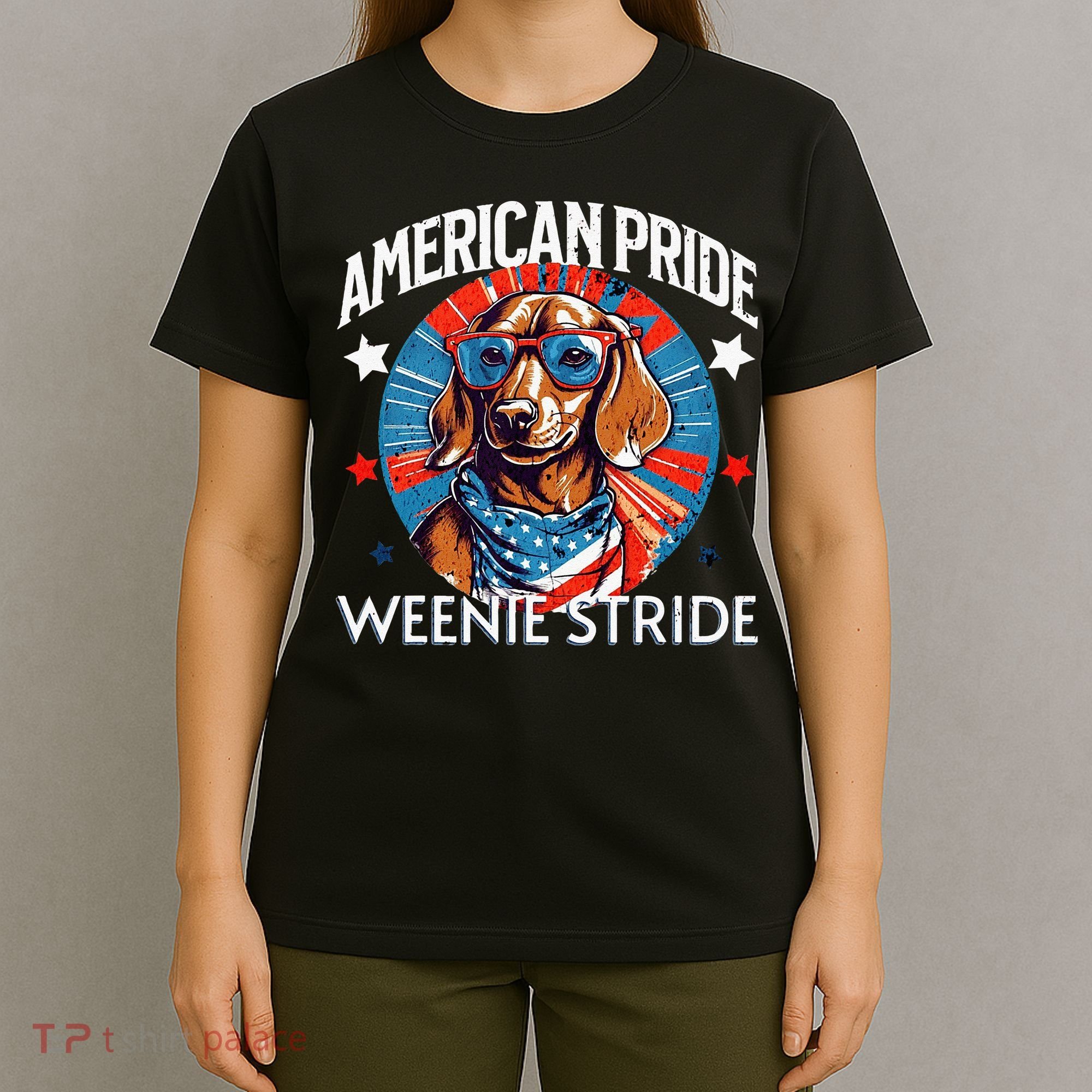 4th of July Funny Dachsund Weiner Dog Weenie USA America T-Shirt
