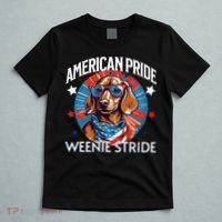 4th of July Funny Dachsund Weiner Dog Weenie USA America T-Shirt thumb 5