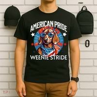 4th of July Funny Dachsund Weiner Dog Weenie USA America T-Shirt thumb 6
