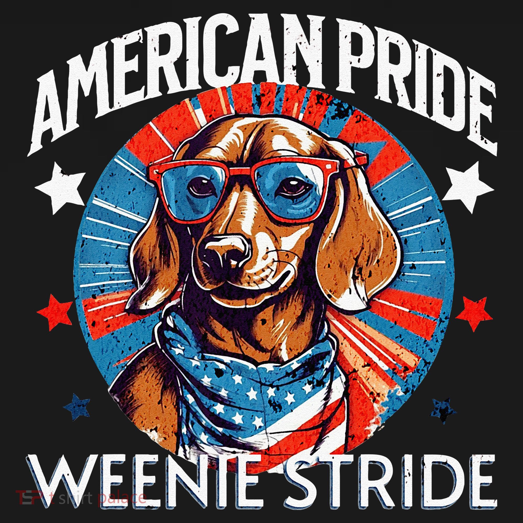 4th of July Funny Dachsund Weiner Dog Weenie USA America T-Shirt