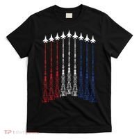 4th Of July Fighter Jet Airplane Red White Blue In The Sky T-Shirt thumb 0