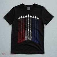 4th Of July Fighter Jet Airplane Red White Blue In The Sky T-Shirt thumb 5