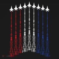 4th Of July Fighter Jet Airplane Red White Blue In The Sky Mousepad thumb 1