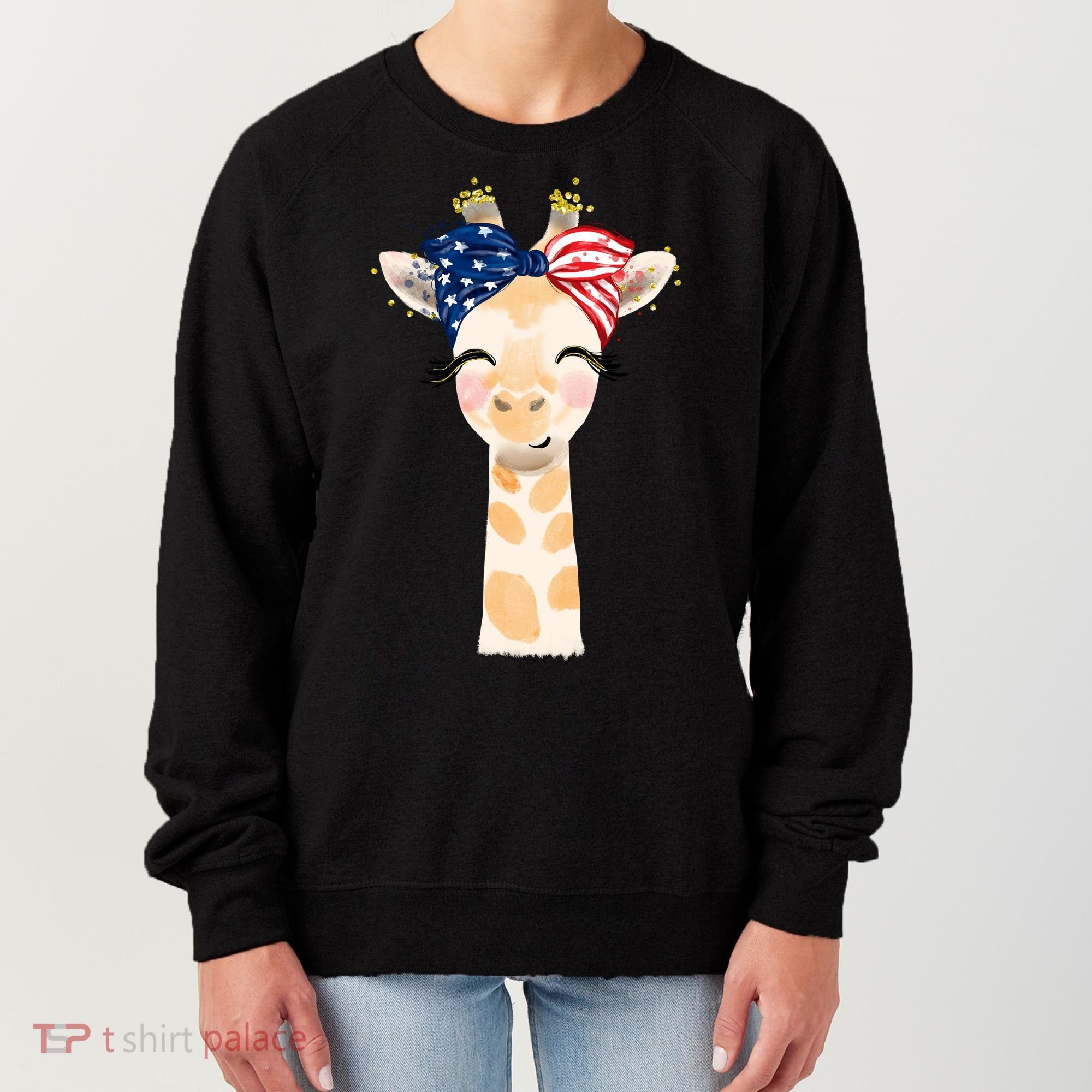 4th Of July Usa Giraffe Cute Women's Sweatshirt