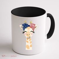 4th Of July Usa Giraffe Cute Coffee Mug thumb 1