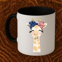 4th Of July Usa Giraffe Cute Coffee Mug thumb 2