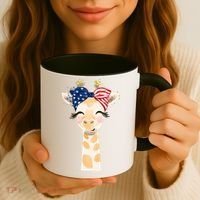 4th Of July Usa Giraffe Cute Coffee Mug thumb 3