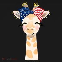 4th Of July Usa Giraffe Cute Women's Hoodie thumb 2