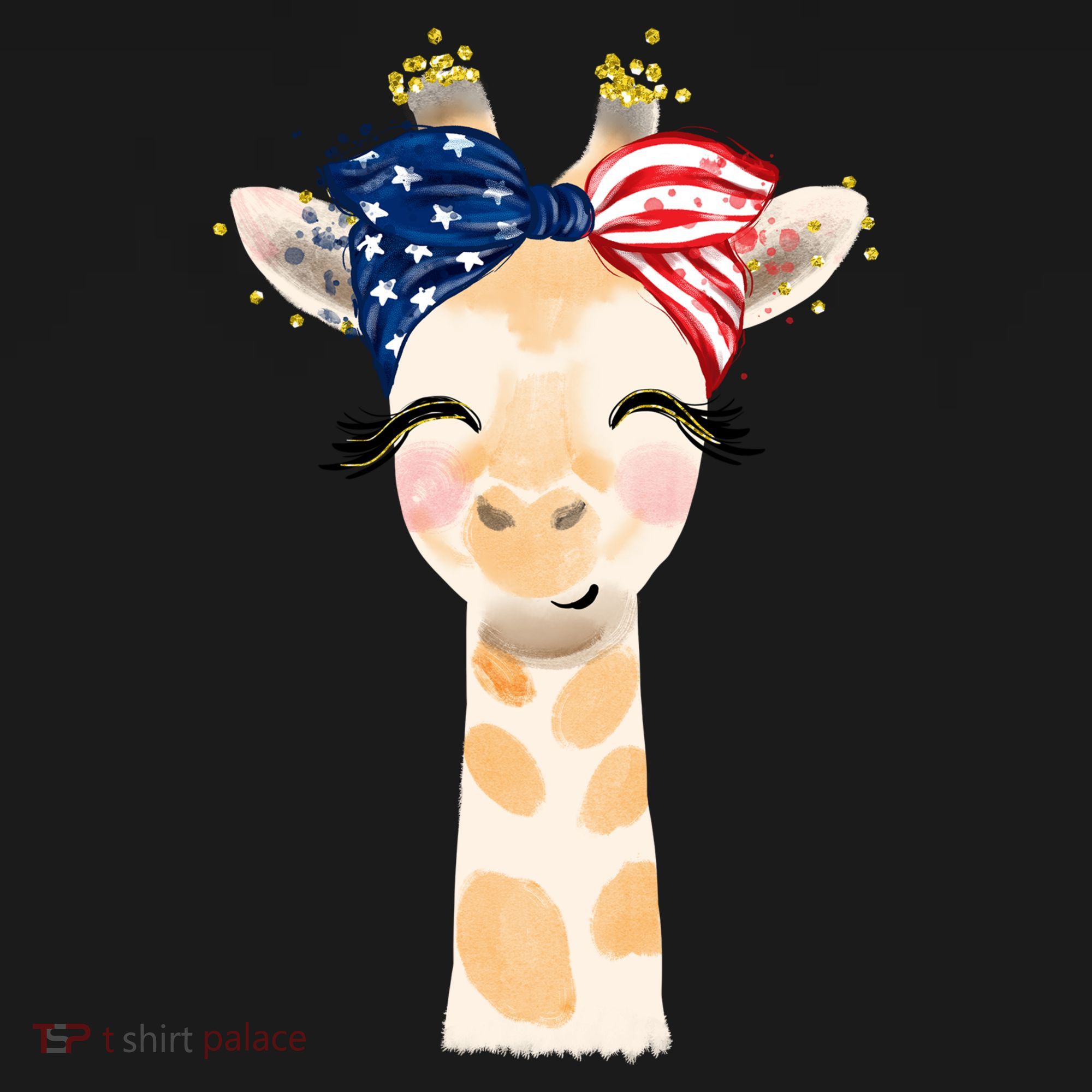 4th Of July Usa Giraffe Cute Women's Hoodie