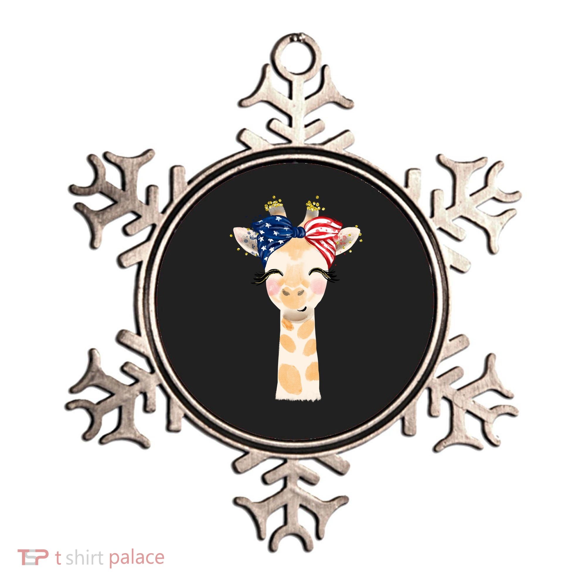 4th Of July Usa Giraffe Cute Ornament