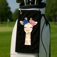4th Of July Usa Giraffe Cute Golf Towel thumb 2