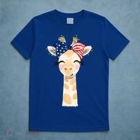 4th Of July Usa Giraffe Cute T-Shirt thumb 5
