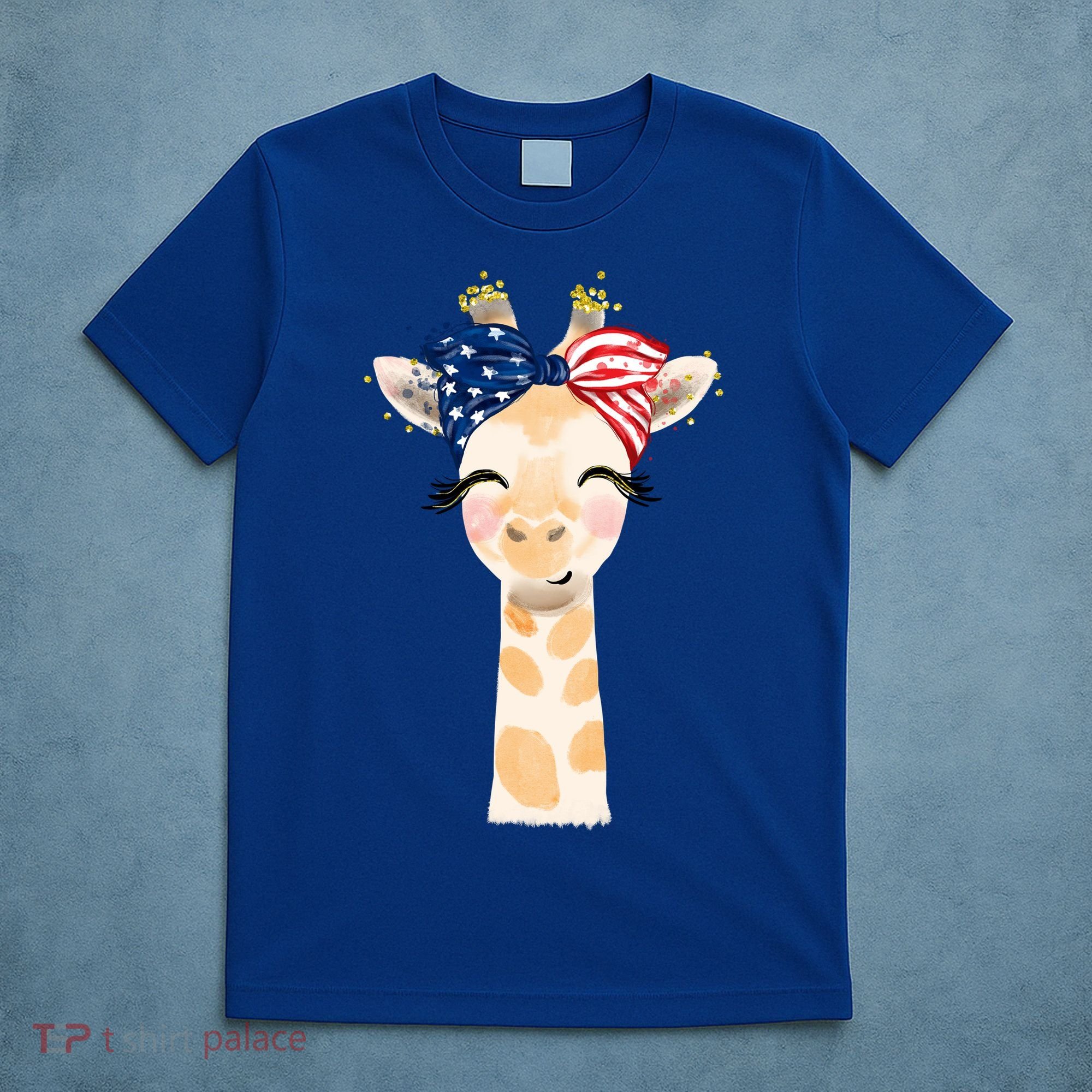 4th Of July Usa Giraffe Cute T-Shirt