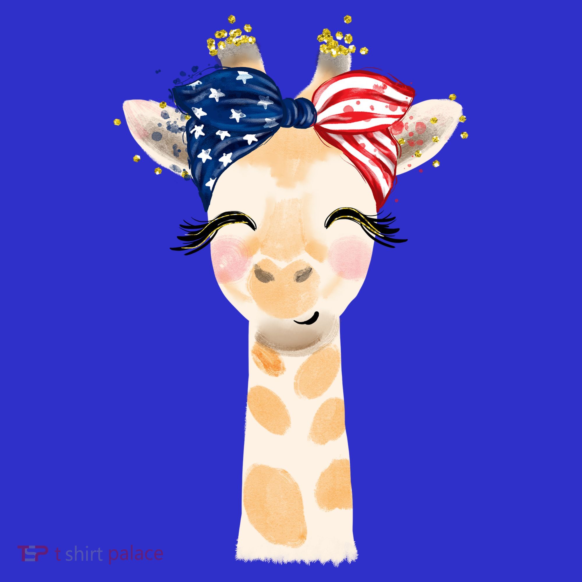 4th Of July Usa Giraffe Cute Women's Tank Top