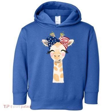 4th Of July Usa Giraffe Cute Toddler Hoodie