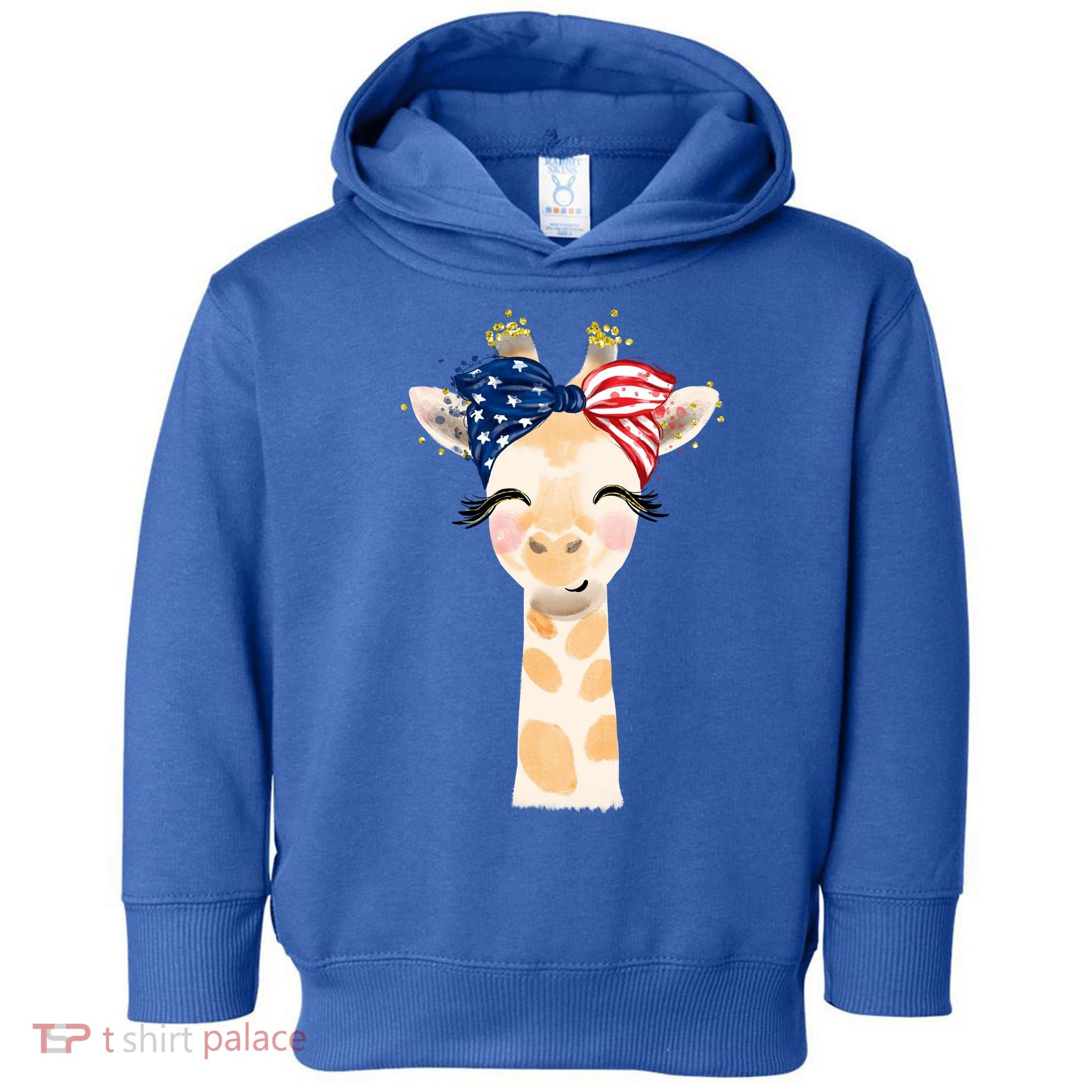 4th Of July Usa Giraffe Cute Toddler Hoodie