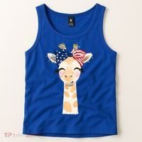 4th Of July Usa Giraffe Cute Tank Top thumb 2