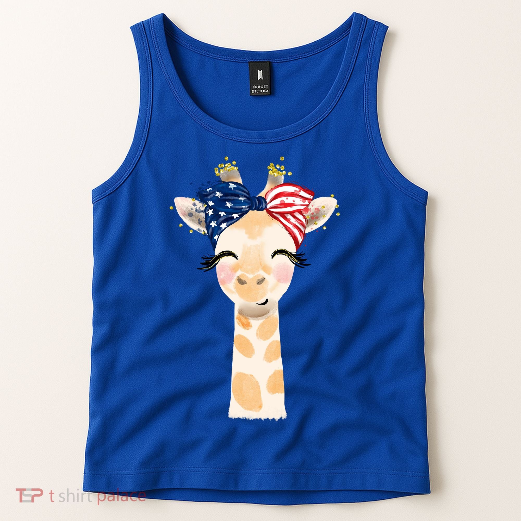 4th Of July Usa Giraffe Cute Tank Top