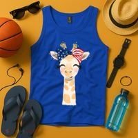 4th Of July Usa Giraffe Cute Tank Top thumb 4