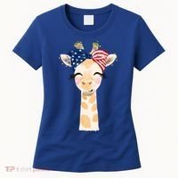 4th Of July Usa Giraffe Cute Women's T-Shirt thumb 0