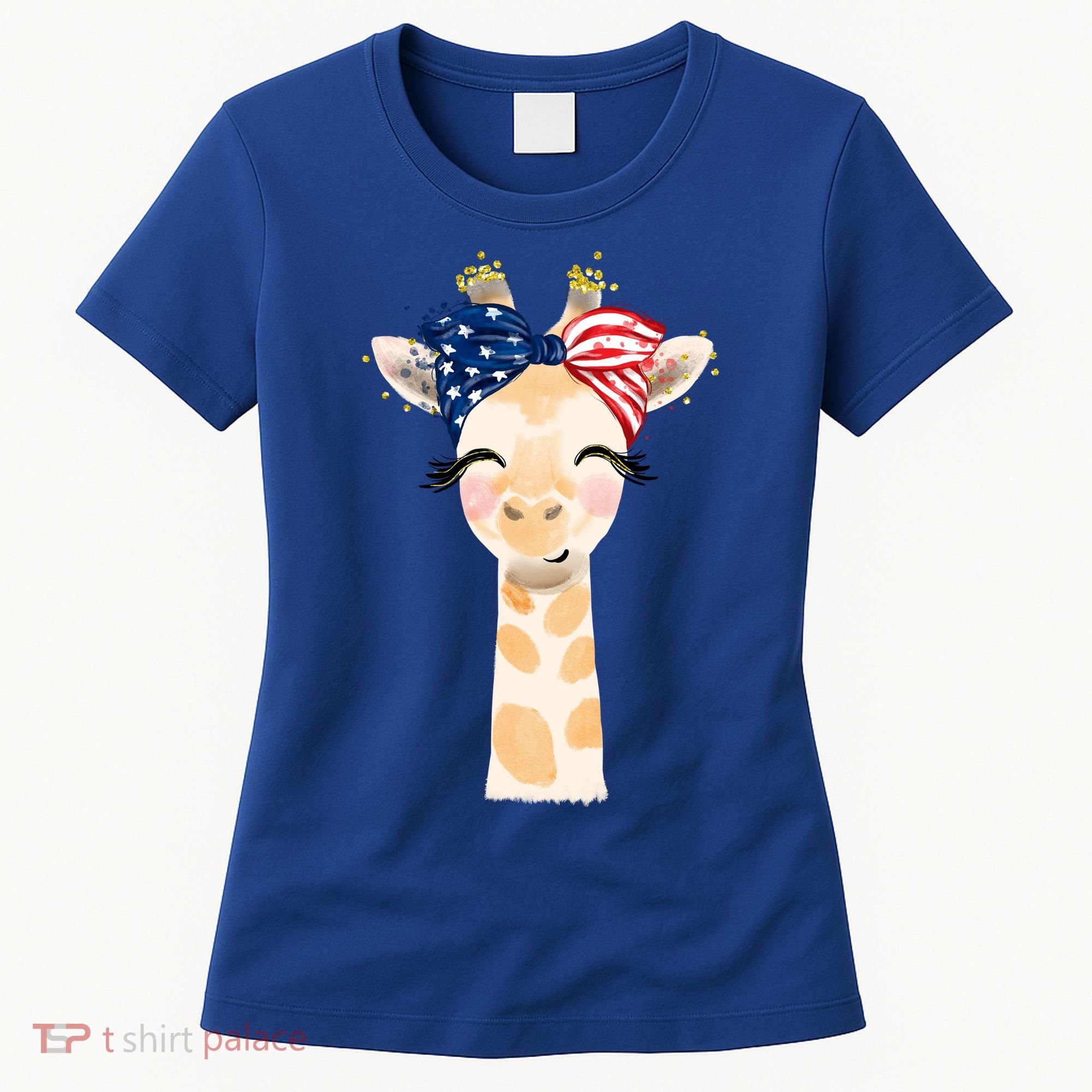 4th Of July Usa Giraffe Cute Women's T-Shirt