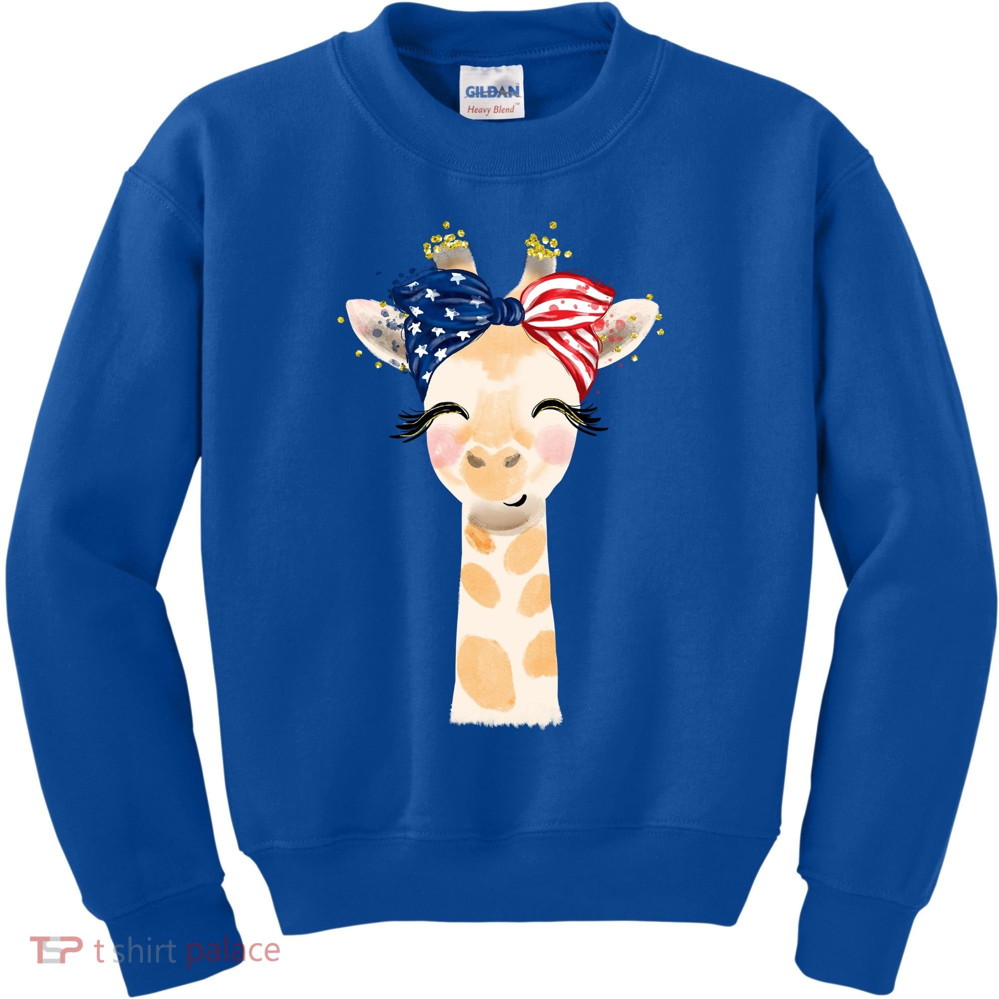 4th Of July Usa Giraffe Cute Kids Sweatshirt