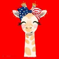 4th Of July Usa Giraffe Cute Santa Hat thumb 1