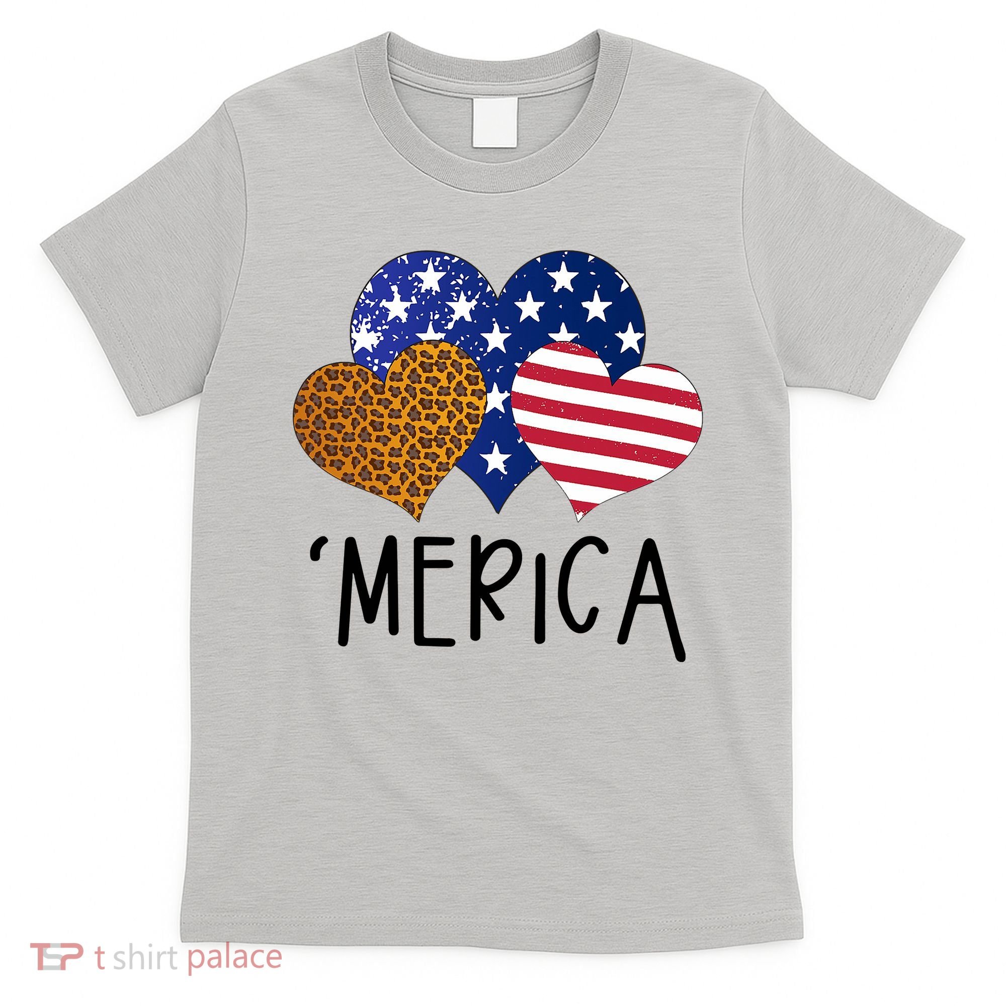 4th Of July Merica Heart USA American Flag Patriotic T-Shirt