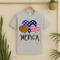 4th Of July Merica Heart USA American Flag Patriotic T-Shirt thumb 2