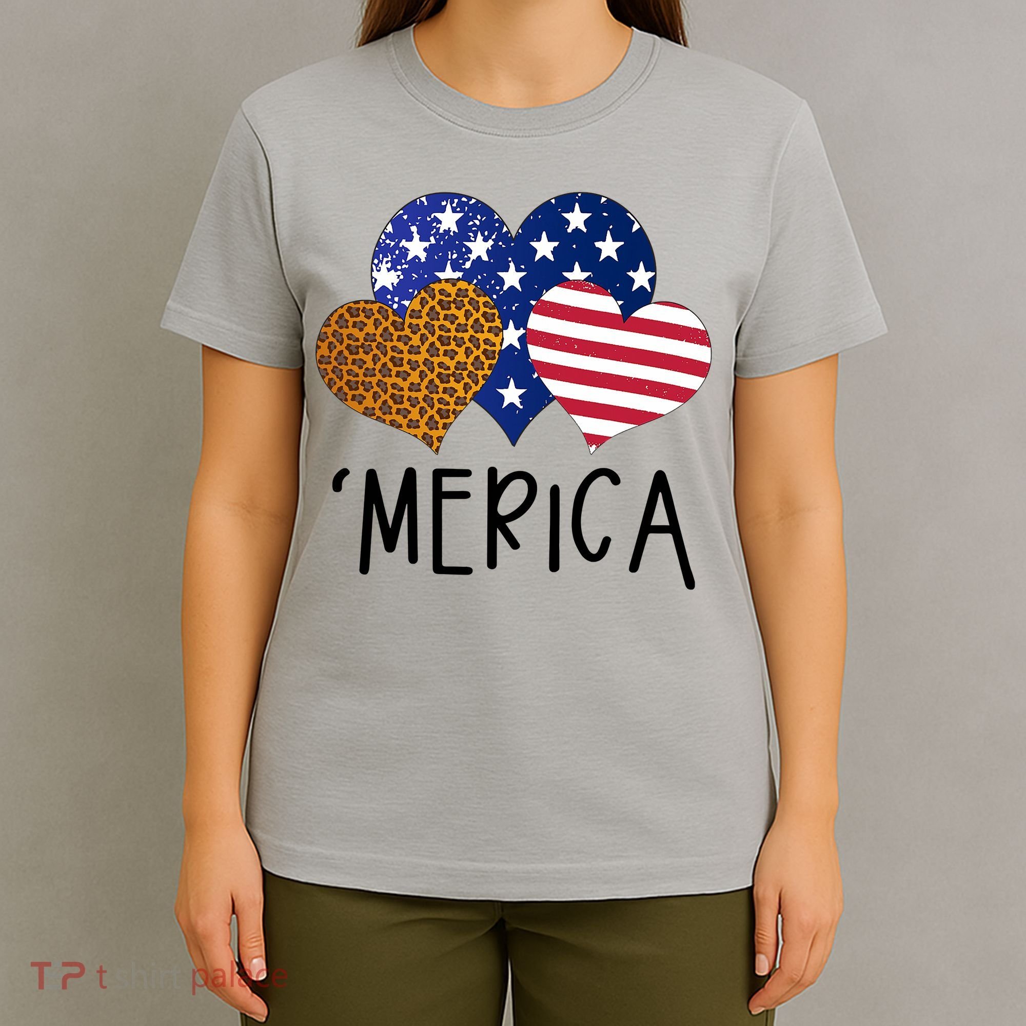 4th Of July Merica Heart USA American Flag Patriotic T-Shirt