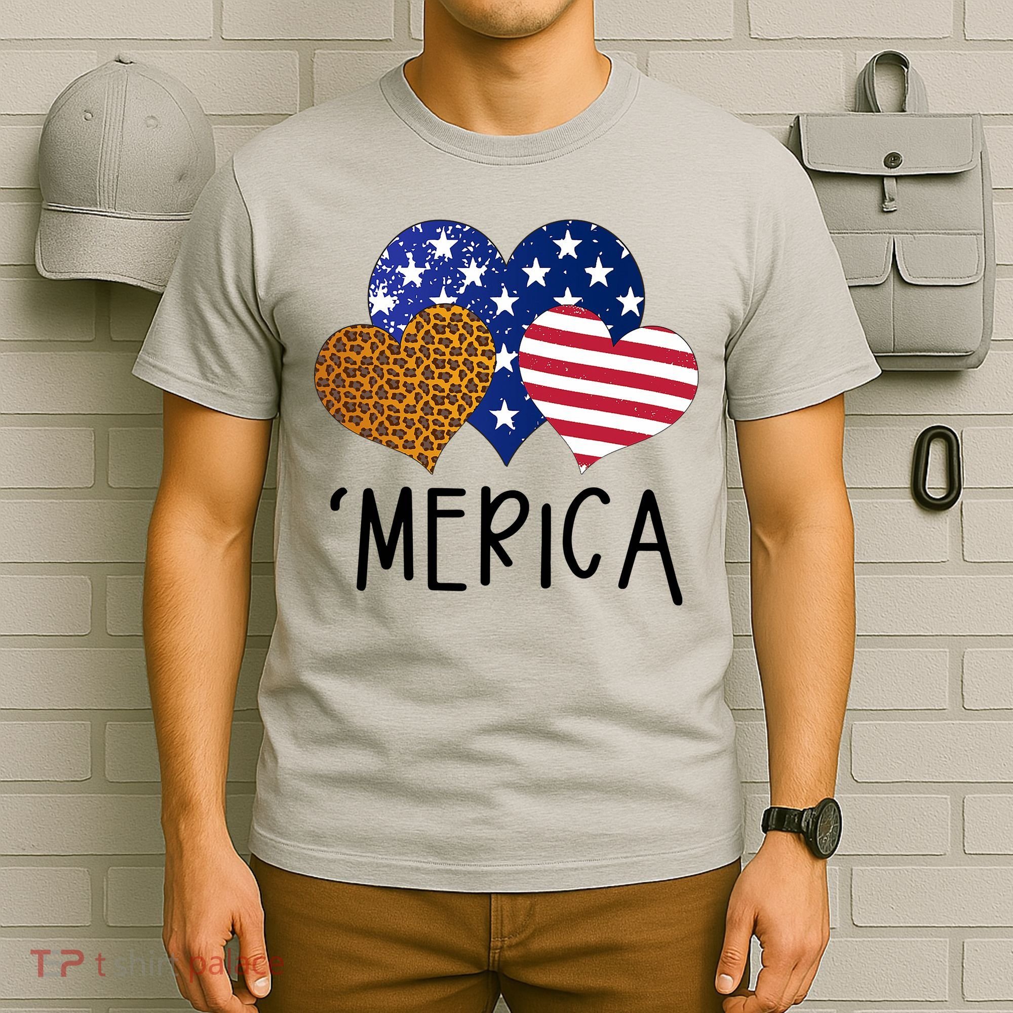 4th Of July Merica Heart USA American Flag Patriotic T-Shirt